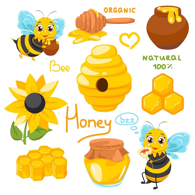 La miel y las abejas lindas