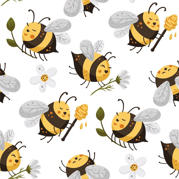 Miel linda abeja insecto verano sin fisuras de fondo