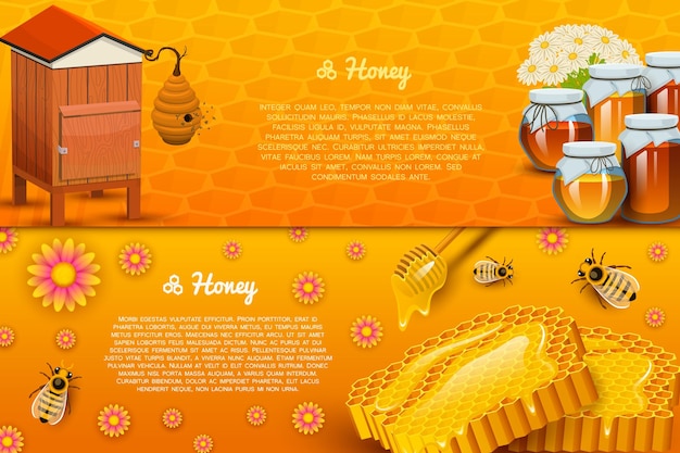 Miel o producto agrícola natural apicultura o jardín salud dulces orgánicos medicina ilustración