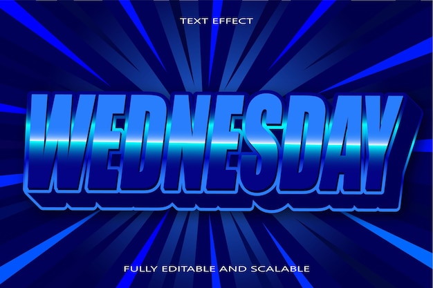 Miércoles texto editable 3 Dimension emboss estilo Neon