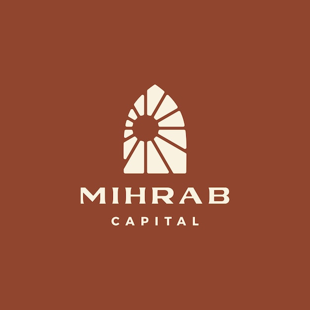 Mihrab sol mahrab nicho arco logo vector icono ilustración