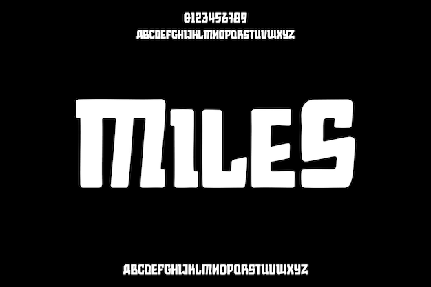 Miles Vector creativo Diseño de fuentes alfabéticas de visualización personalizada