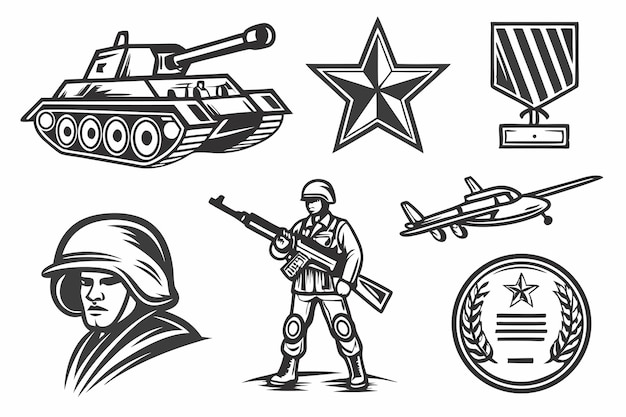 Military and Army Themed Vector Illustration