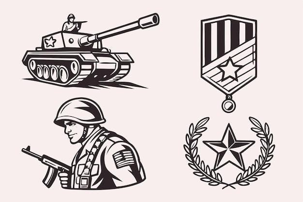 Military Emblems and Soldiers