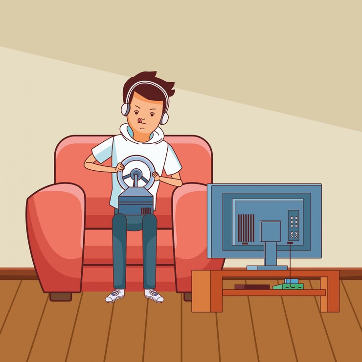 Vector millennials y dibujos animados de videojuegos en blanco y negro