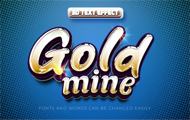 La mina de oro es un tesoro de efectos de texto editables en 3D