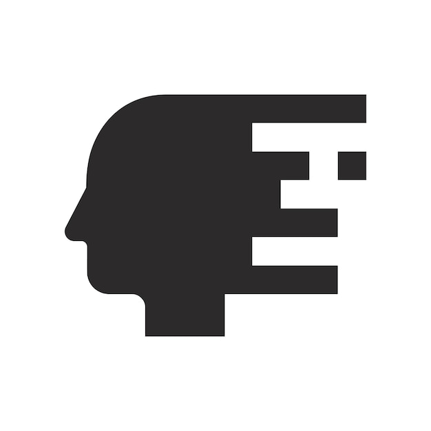 Mind head icono plano icono de símbolo de proceso mental para símbolos de diseño web y diseño de elementos infográficos.