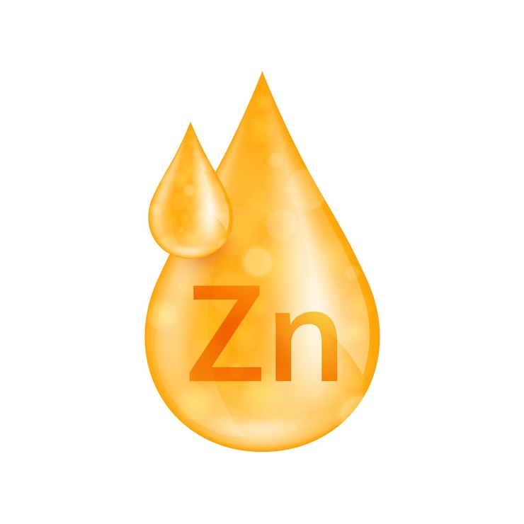 Vector minerales de zinc gotas de naranja solución vitaminas complejo esencial gota de agua de la naturaleza