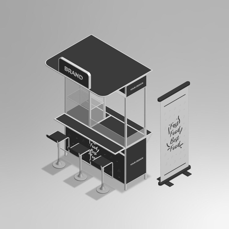 Vector mini cabina isométrica 3d realista