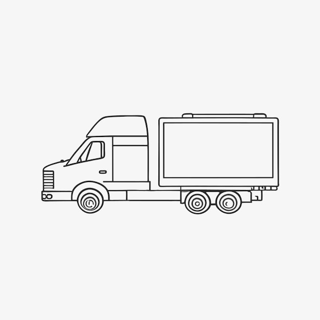 Vector mini camion pompier ilustración vectorial de línea de arte