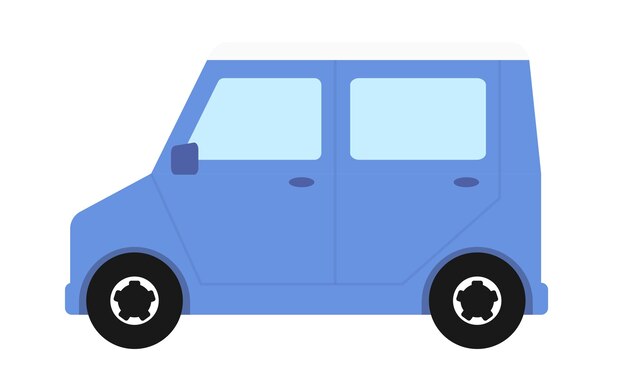 Un mini coche azul simple
