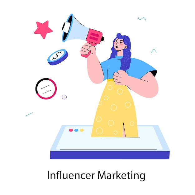 Un mini dibujo ilustrativo del marketing de influencers