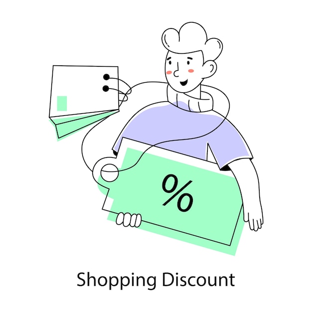 Una mini ilustración de descuento en las compras