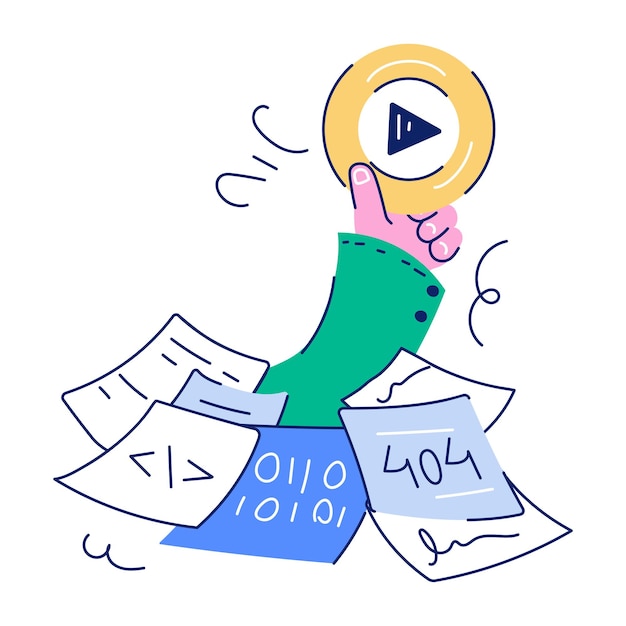 Mini Ilustración de Doodle para la programación web