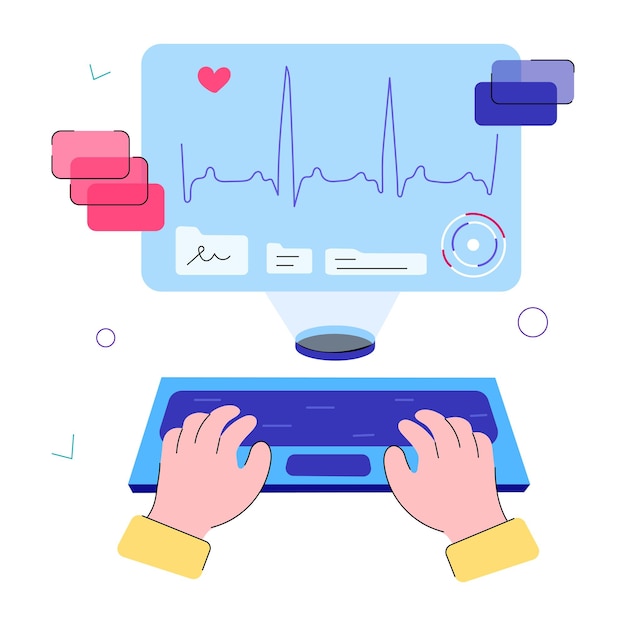 Mini ilustración de garabateo editable que representa el cuidado de la salud