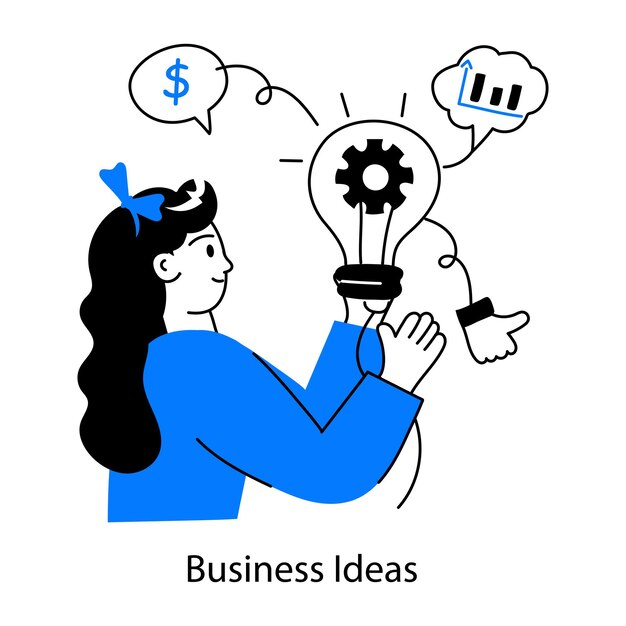 Una mini ilustración de ideas de negocio