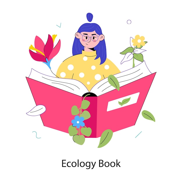 Mini ilustración práctica de un libro de ecología
