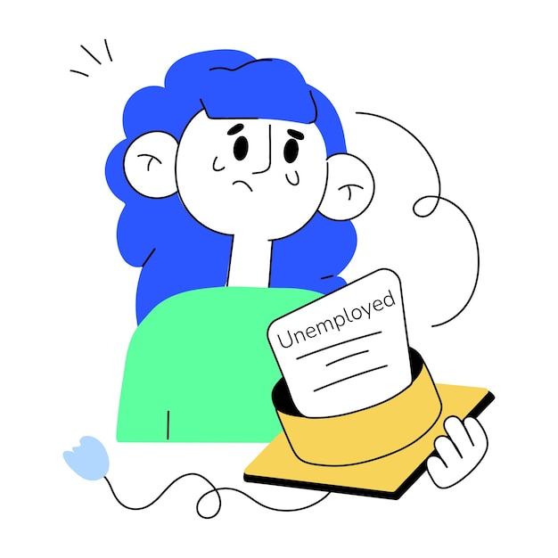 Una mini ilustración de un trabajador desempleado