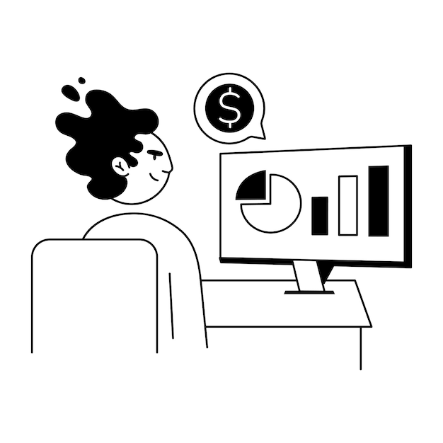 Mini ilustraciones del Doodle del mercado de valores