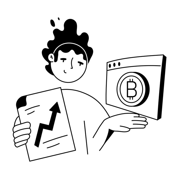 Vector mini ilustraciones del doodle del mercado de valores