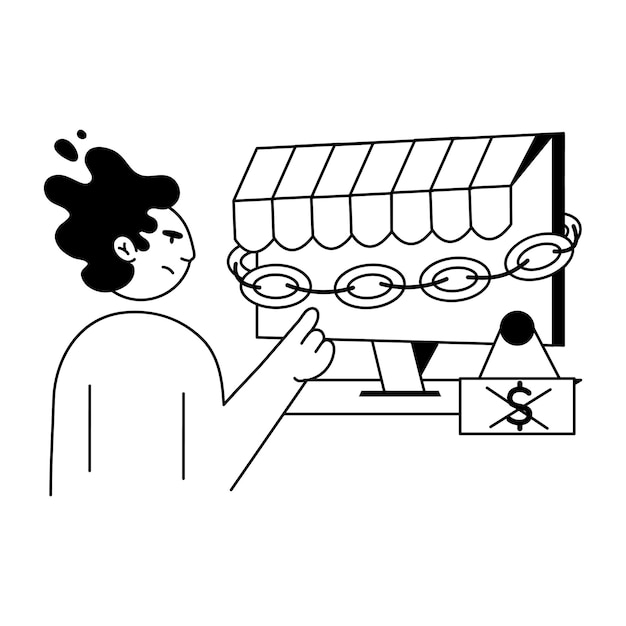 Mini ilustraciones del Doodle del mercado de valores