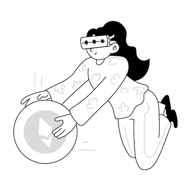 Mini ilustraciones de Doodle de realidad virtual