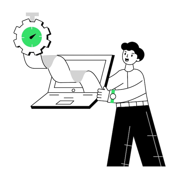 Mini ilustraciones lineales de comercialización de productos