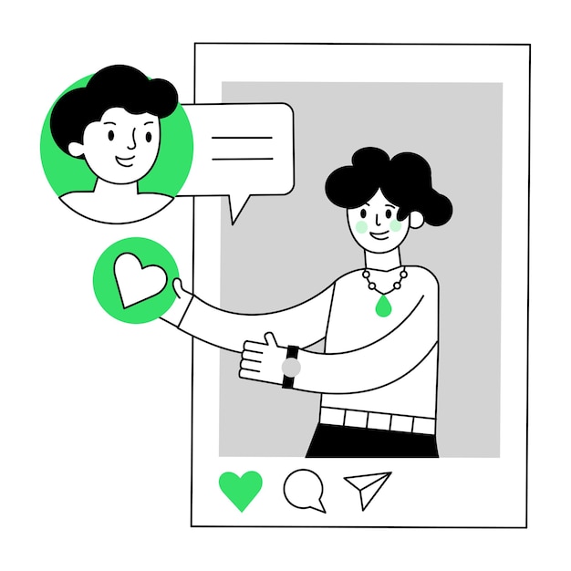 Mini ilustraciones lineales de compras en línea