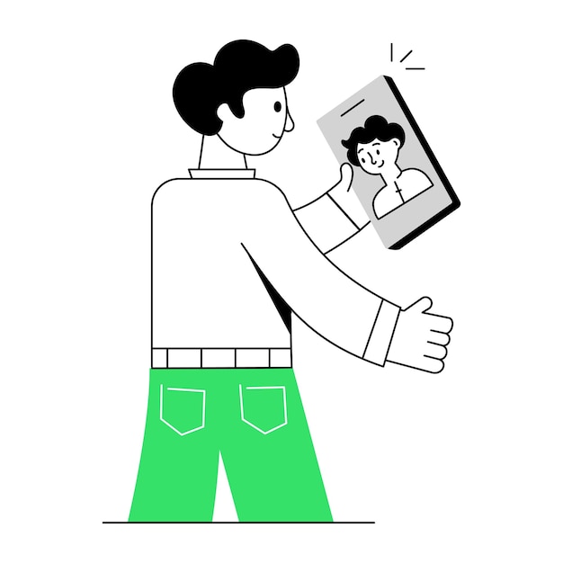Mini ilustraciones lineales de compras en línea