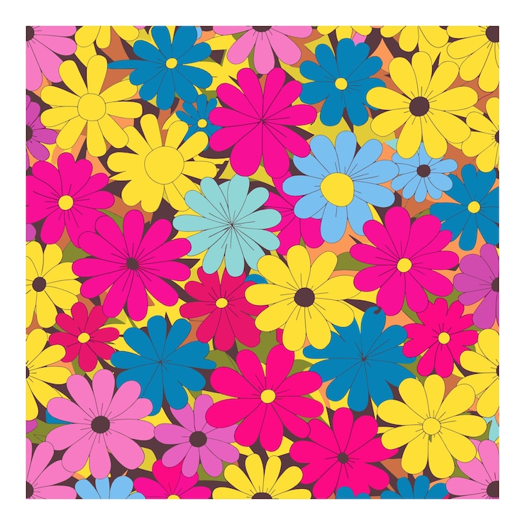Vector mini patrón de flores sin costuras en forma redonda