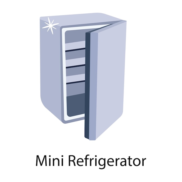 Un mini refrigerador está etiquetado con la palabra mini refrigerador.