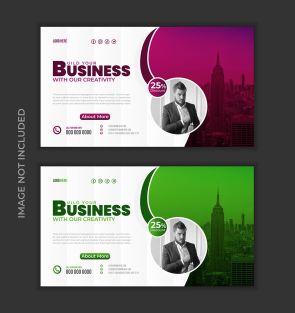 Miniatura de diseño corporativo de YouTube vectorial