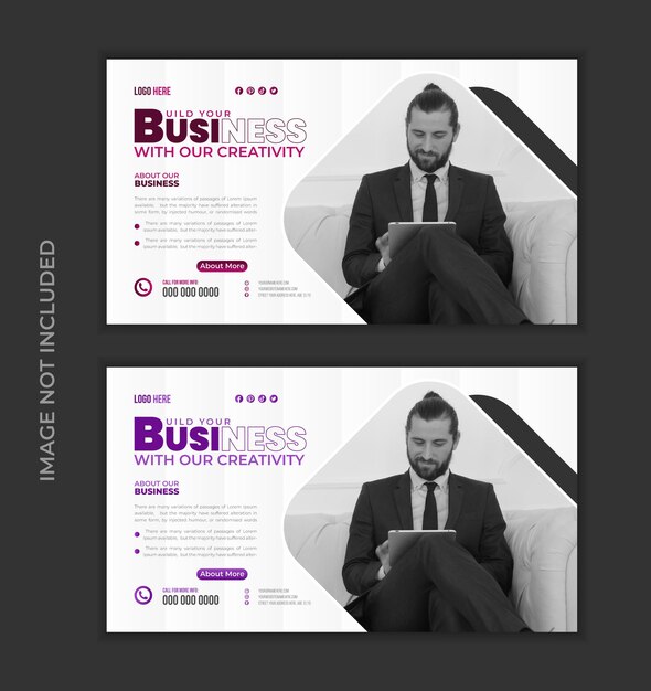 Miniatura de diseño corporativo de YouTube vectorial