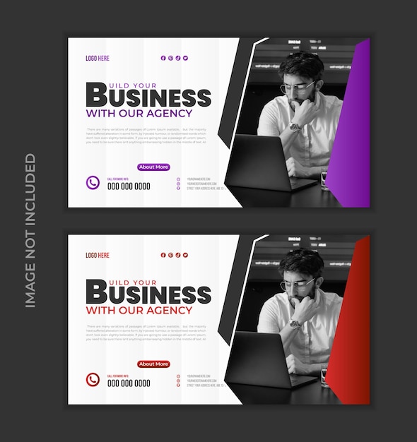 Miniatura de diseño corporativo de YouTube vectorial