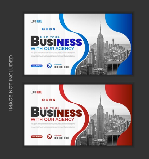 Miniatura de diseño corporativo de YouTube vectorial