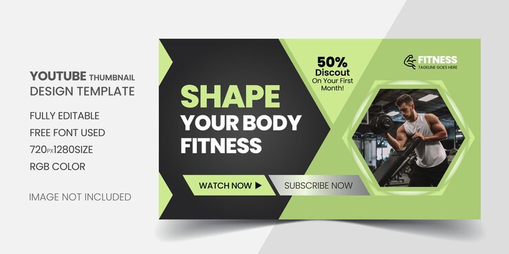 Vector miniatura de fitness de youtube