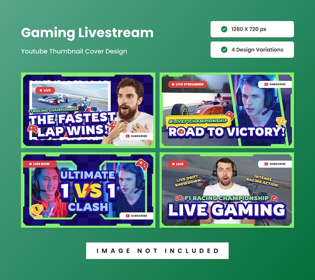 Miniatura de juegos en negrita para la transmisión en vivo de YouTube