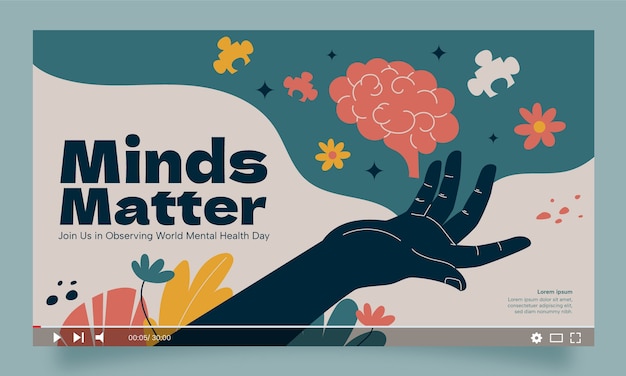 Miniatura plana de YouTube para el Día Mundial de la Salud Mental