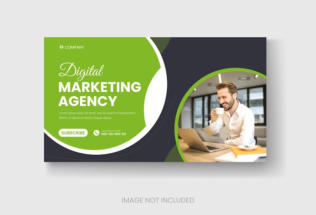 Miniatura de youtube de negocios corporativos y marketing digital o plantilla de banner web