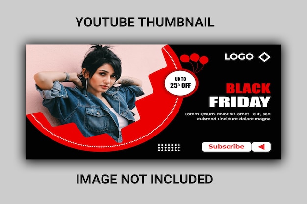 Miniatura de Youtube de venta de viernes negro o cualquier diseño de portada de video, diseño de banner de venta de viernes negro
