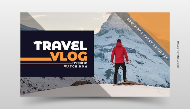 Miniatura de youtube de viajes geométricos planos Vector Premium
