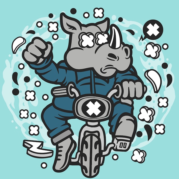 Vector minibike rhino