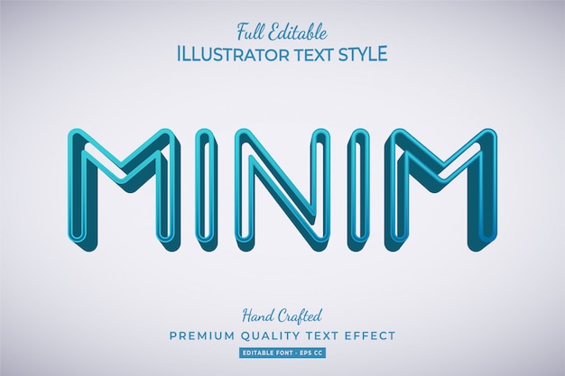 Minim 3d text style effect premium
