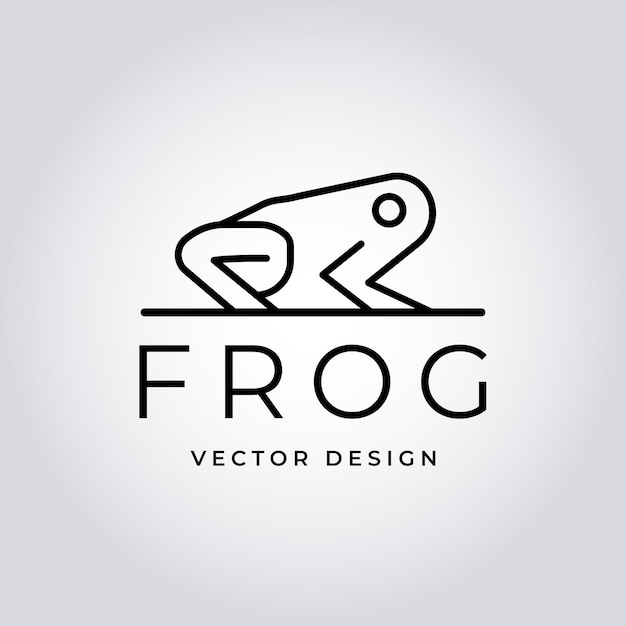 Minimal Black Frog Vector Logo Diseño artístico de líneas elegantes para productos orgánicos Vida silvestre Sin fines de lucro