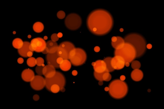 Minimal bokeh lights on black background with glowing circles and soft blur Clean and elegant vector overlay for digital abstract or modern visual design