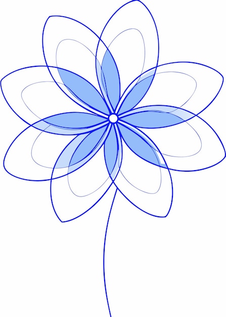 Minimal colorido Diseño artístico de líneas continuas de flores sobre fondo blanco