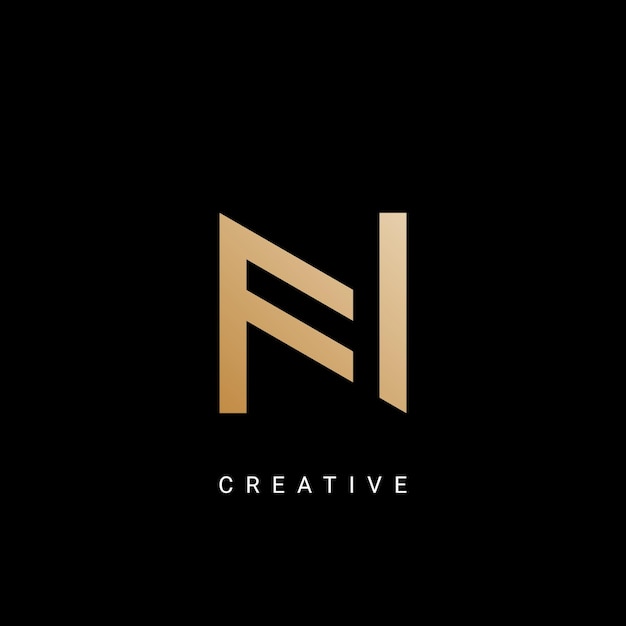 Minimal Creative Inicial Basado FN y NF logo Letra FN NF creativo elegante Monogram lujo logo wi