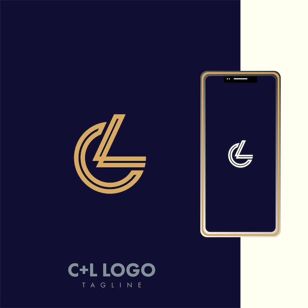 Minimal Creative Inicial Basado en el logotipo CL LC Letra CL LC creativo elegante Monograma con color negro