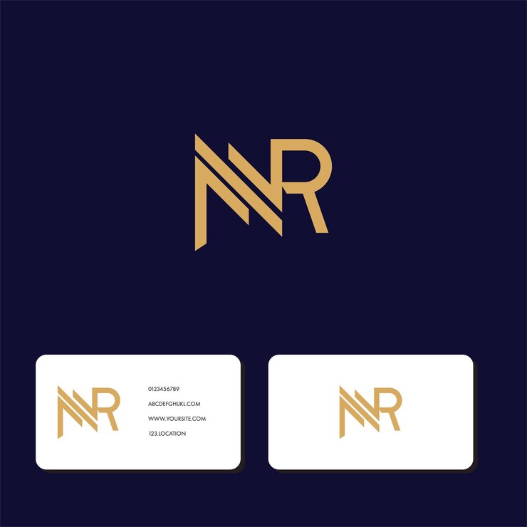 Vector minimal creative inicial basado en el logotipo nr rn letra nr rn creativa elegante monograma con color negro