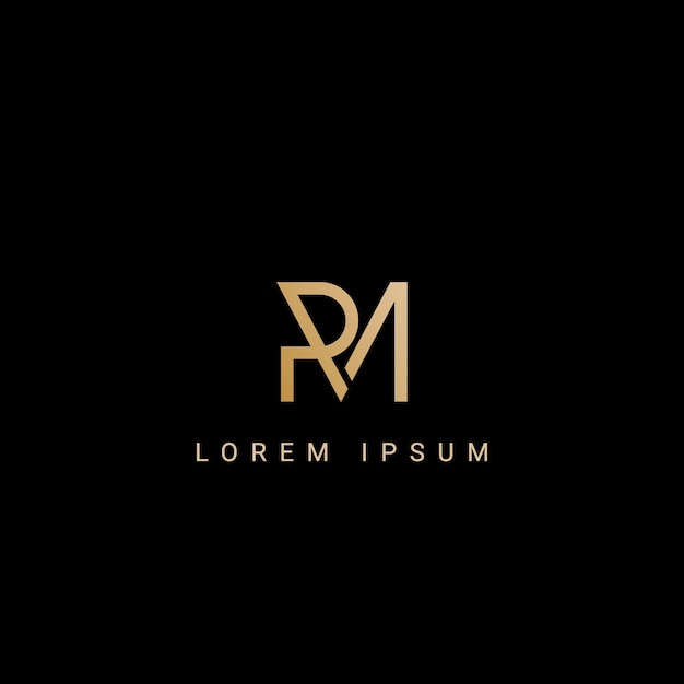 Minimal creativo basado en iniciales logotipo PM y logotipo MP Carta PM MP creativo monograma elegante de cuello blanco